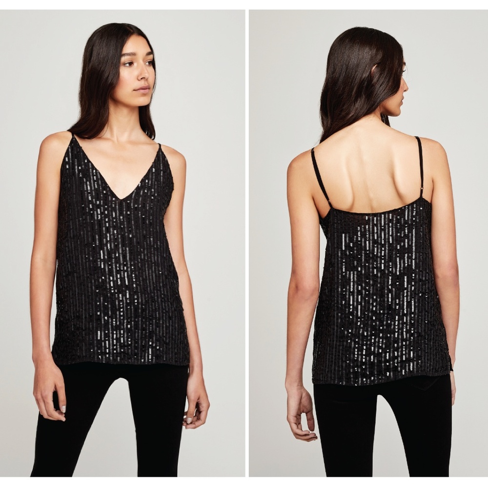 L'Agence Gabriella Sequin Camisole Tank Top Sz S